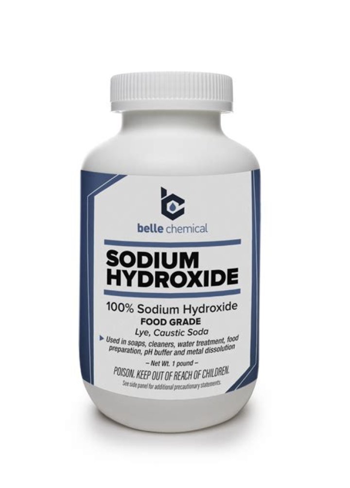 Where sodium hydroxide is found?